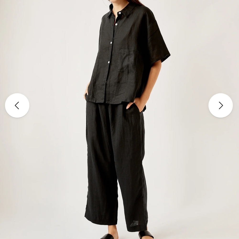 Deiji Studios black linen set 05 size XS